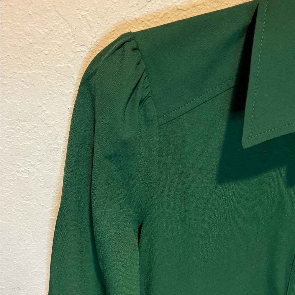 Tuckernuck Callahan Crepe Hunter Green Shirt Dress size XXS - Picture 6 of 11